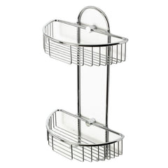 ALFI Polished Chrome Wall Mounted Double Basket Shower Shelf Bathroom Accessory - AB9534