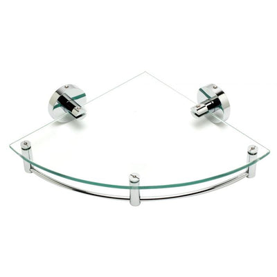 ALFI  Polished Chrome Corner Mounted Glass Shower Shelf Bathroom Accessory - AB9546