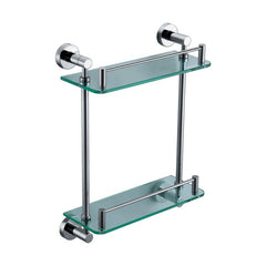 ALFI Polished Chrome Wall Mounted Double Glass Shower Shelf Bathroom Accessory - AB9549