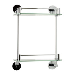 ALFI Polished Chrome Wall Mounted Double Glass Shower Shelf Bathroom Accessory - AB9549