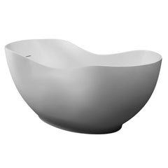 ALFI 66" White Solid Surface Smooth Resin Soaking Bathtub - AB9949