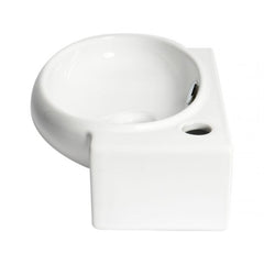 ALFI 17" White  Small Wall Mounted Ceramic Sink with Faucet Hole - ABC117