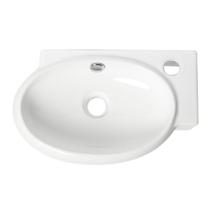 ALFI 17" White  Small Wall Mounted Ceramic Sink with Faucet Hole - ABC117