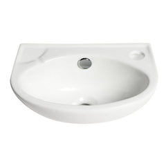 ALFI 14" White  Small Wall Mounted Ceramic Sink with Faucet Hole - ABC118