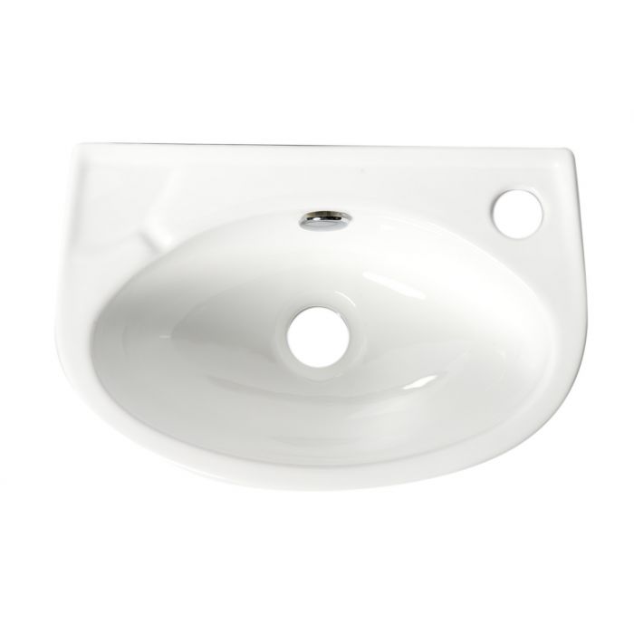 ALFI 14" White  Small Wall Mounted Ceramic Sink with Faucet Hole - ABC118
