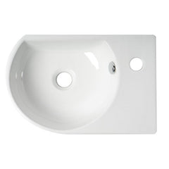 ALFI 16" White  Small Wall Mounted Ceramic Sink with Faucet Hole - ABC119