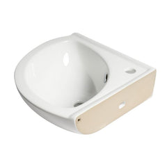 ALFI 22" White  Corner Wall Mounted Ceramic Sink with Faucet Hole - ABC120