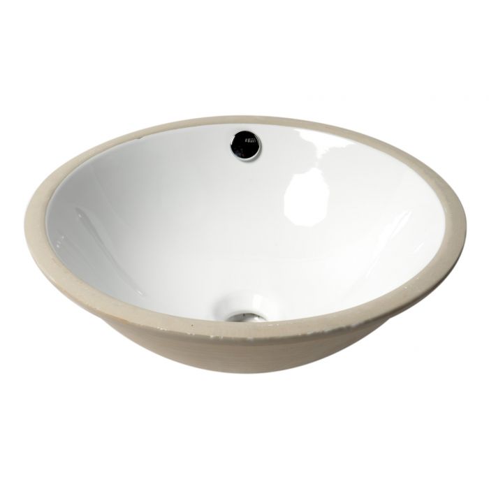ALFI 17" White  Round Undermount Ceramic Sink - ABC601