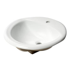 ALFI 21" White  Oval Drop In Ceramic Sink with Faucet Hole - ABC802