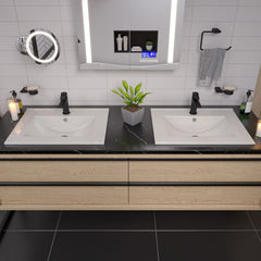ALFI 25" White  Rectangular Drop In Ceramic Sink with Faucet Hole - ABC803