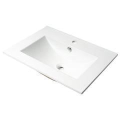 ALFI 25" White  Rectangular Drop In Ceramic Sink with Faucet Hole - ABC803