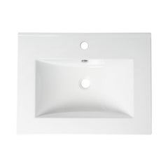 ALFI 25" White  Rectangular Drop In Ceramic Sink with Faucet Hole - ABC803