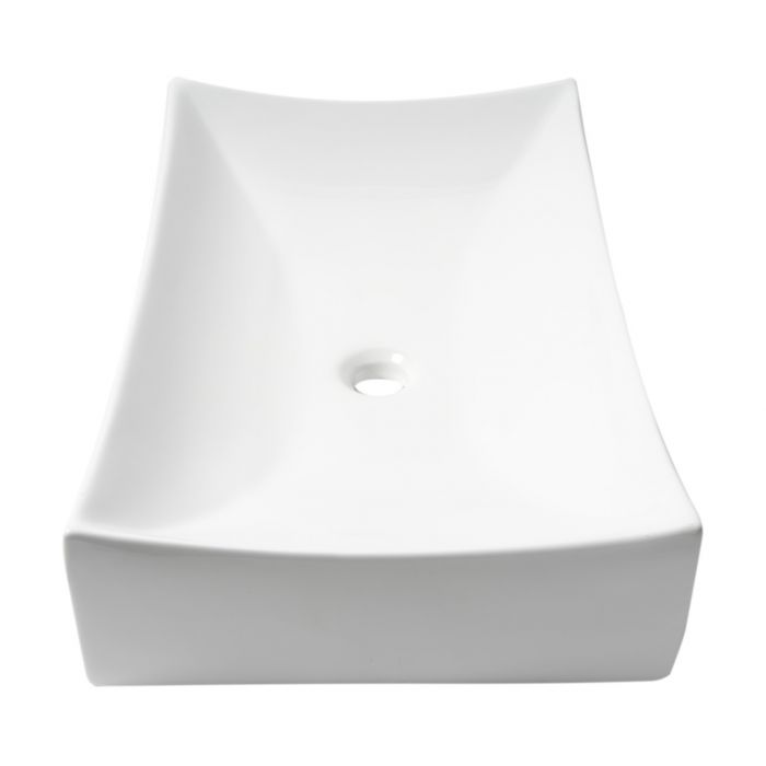 ALFI  26" White  Fancy Rectangular Above Mount Ceramic Sink - ABC904