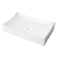 ALFI  26" White  Fancy Rectangular Above Mount Ceramic Sink - ABC904