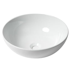 ALFI  15" White  Round Vessel Bowl Above Mount Ceramic Sink - ABC905