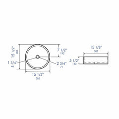 ALFI 15" Round Above Mount Ceramic Sink - ABC907