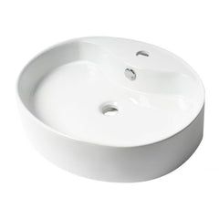 ALFI 22" White  Oval Above Mount Ceramic Sink with Faucet Hole - ABC910