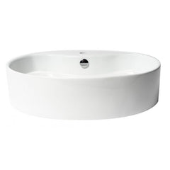 ALFI 22" White  Oval Above Mount Ceramic Sink with Faucet Hole - ABC910