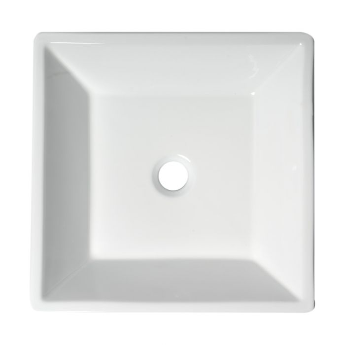 ALFI 17" White  Square Above Mount Ceramic Sink - ABC912