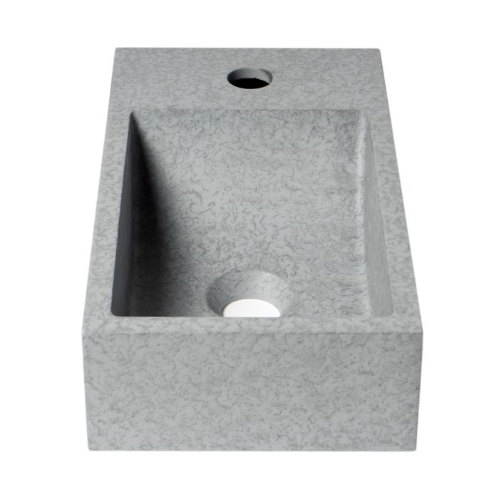 ALFI 16" Small Rectangular Solid Concrete Gray Matte Wall Mounted Bathroom Sink - ABCO108