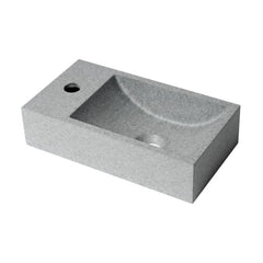 ALFI 16" Small Rectangular Solid Concrete Gray Matte Wall Mounted Bathroom Sink - ABCO108
