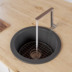 ALFI 18" x 18" Round  Undermount / Drop In Fireclay Prep Sink - ABF1818R