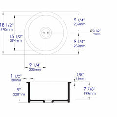 ALFI 18" x 18" Round  Undermount / Drop In Fireclay Prep Sink - ABF1818R