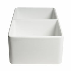 ALFI 33" x 18" Smooth Apron  Double Bowl Fireclay Farm Sink - ABF3318D