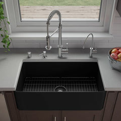 ALFI 33" x 18" Smooth Apron  Single Bowl Fireclay Farm Sink - ABF3318S