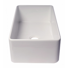 ALFI 33" x 18" Smooth Apron  Single Bowl Fireclay Farm Sink - ABF3318S