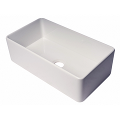 ALFI 33" x 18" Smooth Apron  Single Bowl Fireclay Farm Sink - ABF3318S