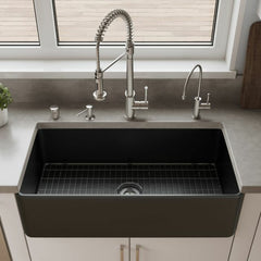 ALFI 36" x 18" Smooth Apron  Single Bowl Fireclay Farm Sink - ABF3618
