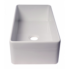 ALFI 36" x 18" Smooth Apron  Single Bowl Fireclay Farm Sink - ABF3618