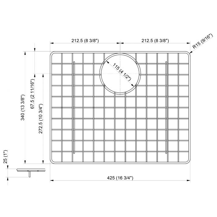 ALFI 17" Stainless Steel Grid for AB2420DI and AB2420UM - ABGR2420