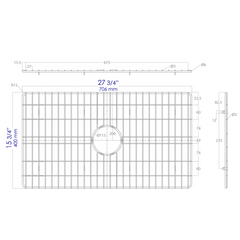 ALFI 22" Solid Stainless Steel Kitchen Sink Grid for ABF3018 Sink - ABGR30
