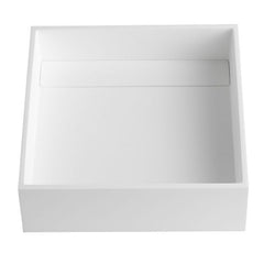 ALFI 14" Square White Matte Solid Surface Resin Sink - ABRS14S