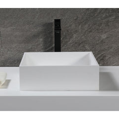 ALFI 14" Square White Matte Solid Surface Resin Sink - ABRS14S