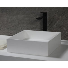 ALFI 14" Square White Matte Solid Surface Resin Sink - ABRS14S