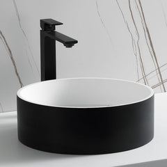 ALFI 15" Black Matte  Round Solid Surface Resin Sink - ABRS15RBM