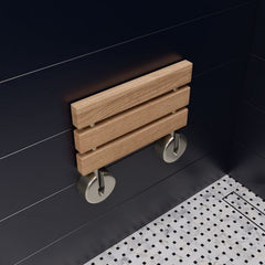 ALFI 16" Folding Teak Wood Shower Seat Bench - ABS16R