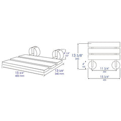 ALFI 16" Folding Teak Wood Shower Seat Bench - ABS16R