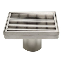 ALFI 5" x 5" Square Stainless Steel Shower Drain with Groove Lines - ABSD55D
