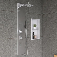 ALFI  White Aluminum Shower Panel with 2 Body Sprays and Rain Shower Head - ABSP60W