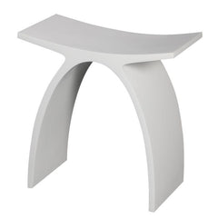 ALFI Arched White Matte Solid Surface Resin Bathroom / Shower Stool - ABST77