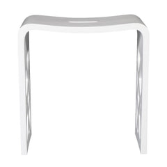 ALFI  Designer White Matte Solid Surface Resin Bathroom / Shower Stool - ABST88