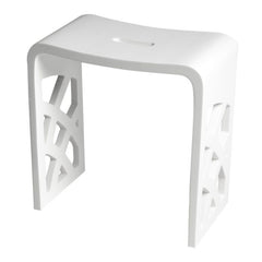 ALFI  Designer White Matte Solid Surface Resin Bathroom / Shower Stool - ABST88
