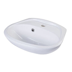 ALFI 14" White Rounded Porcelain Wall Mount Bathroom Sink Basin - AB106 - The Home Selection
