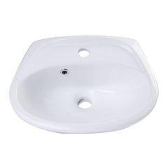 ALFI 14" White Rounded Porcelain Wall Mount Bathroom Sink Basin - AB106 - The Home Selection