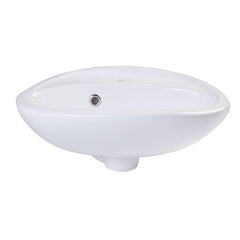 ALFI 14" White Rounded Porcelain Wall Mount Bathroom Sink Basin - AB106 - The Home Selection