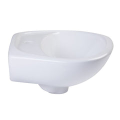 ALFI 14" White Rounded Porcelain Wall Mount Bathroom Sink Basin - AB106 - The Home Selection